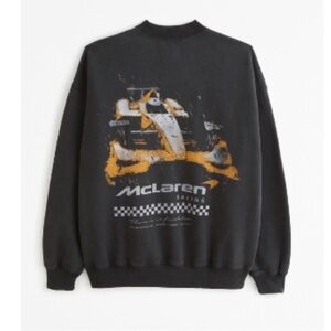 Abercrombie & Fitch McLaren F1 Racing Oversized Black Fleece Sweatshirt